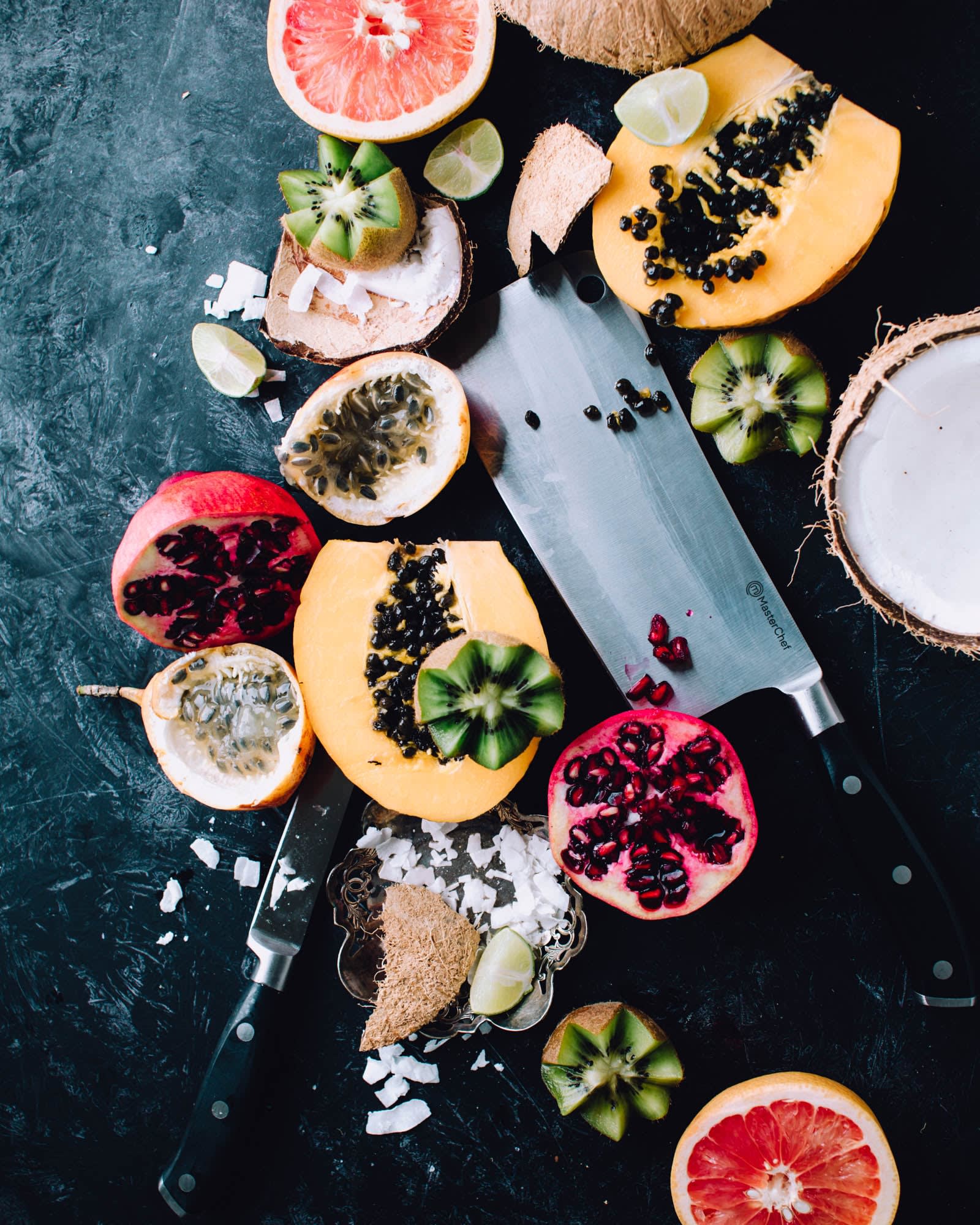 tropical fruit on a platter